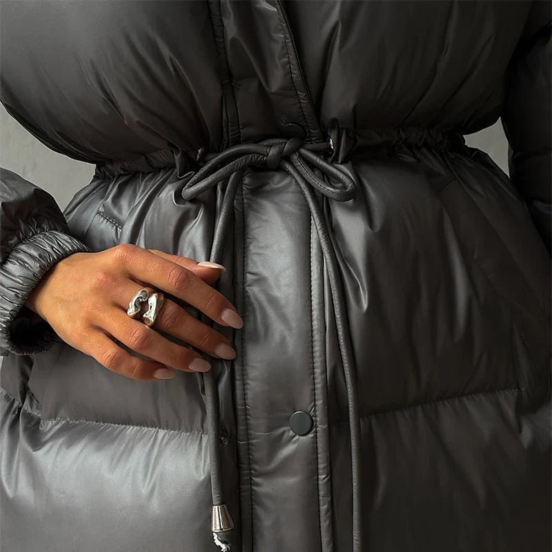 Seame CH - Brianna Drawstring Hooded Puffer Coat - Jackets - sz1762253591251131382