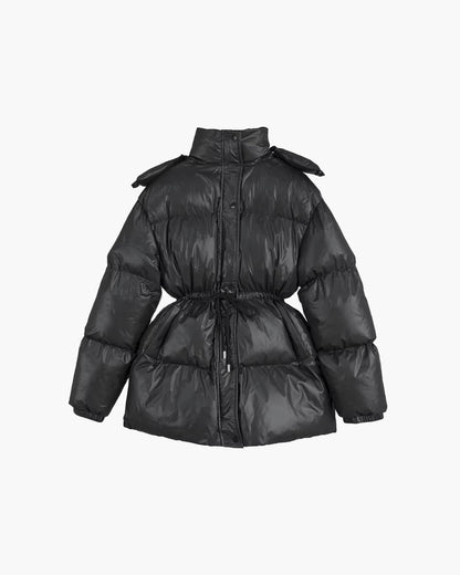 Seame CH - Brianna Drawstring Hooded Puffer Coat - Jackets - ky1762253591250722056