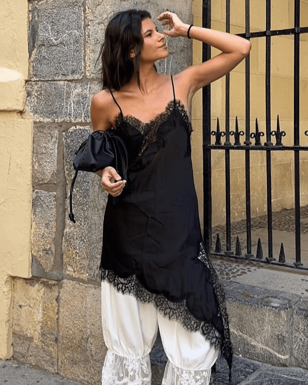 Seame CH - Guia Asymmetric Satin Lace Cocktail Dress - Dresses - none