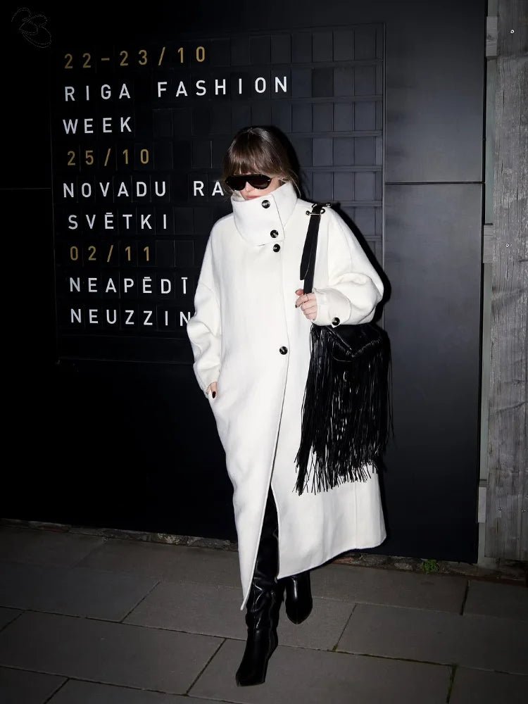 Seame CH - Scarlett Stand Collar Long Coat - Women's Coats & Jackets - AB1762845536346125704