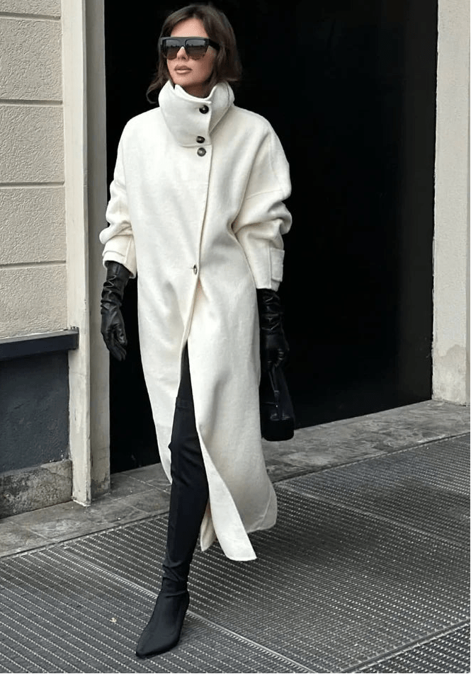 Seame CH - Scarlett Stand Collar Long Coat - Women's Coats & Jackets - Hc1762845536345941724