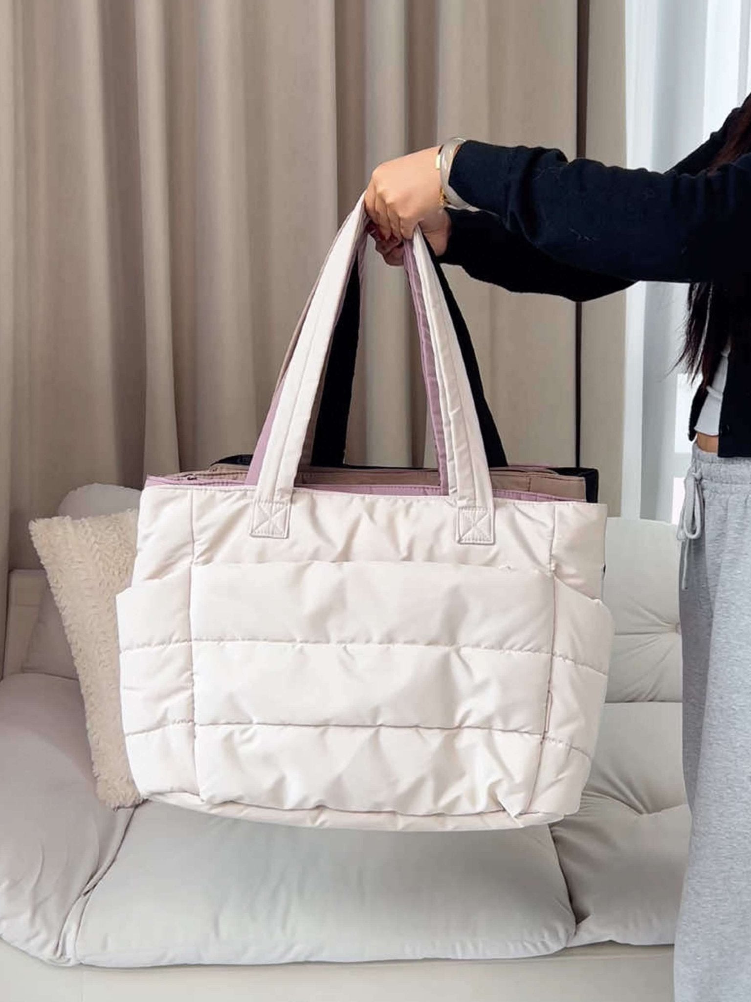 SEAME - Alex Puffer Tote Bag Green Regular