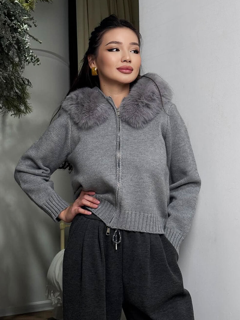 Seame - Alison faux fur Jacket Black S