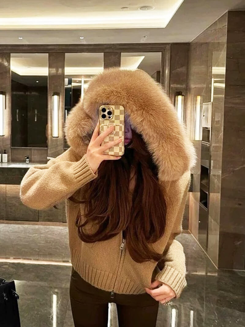 Seame - Alison faux fur Jacket Black S