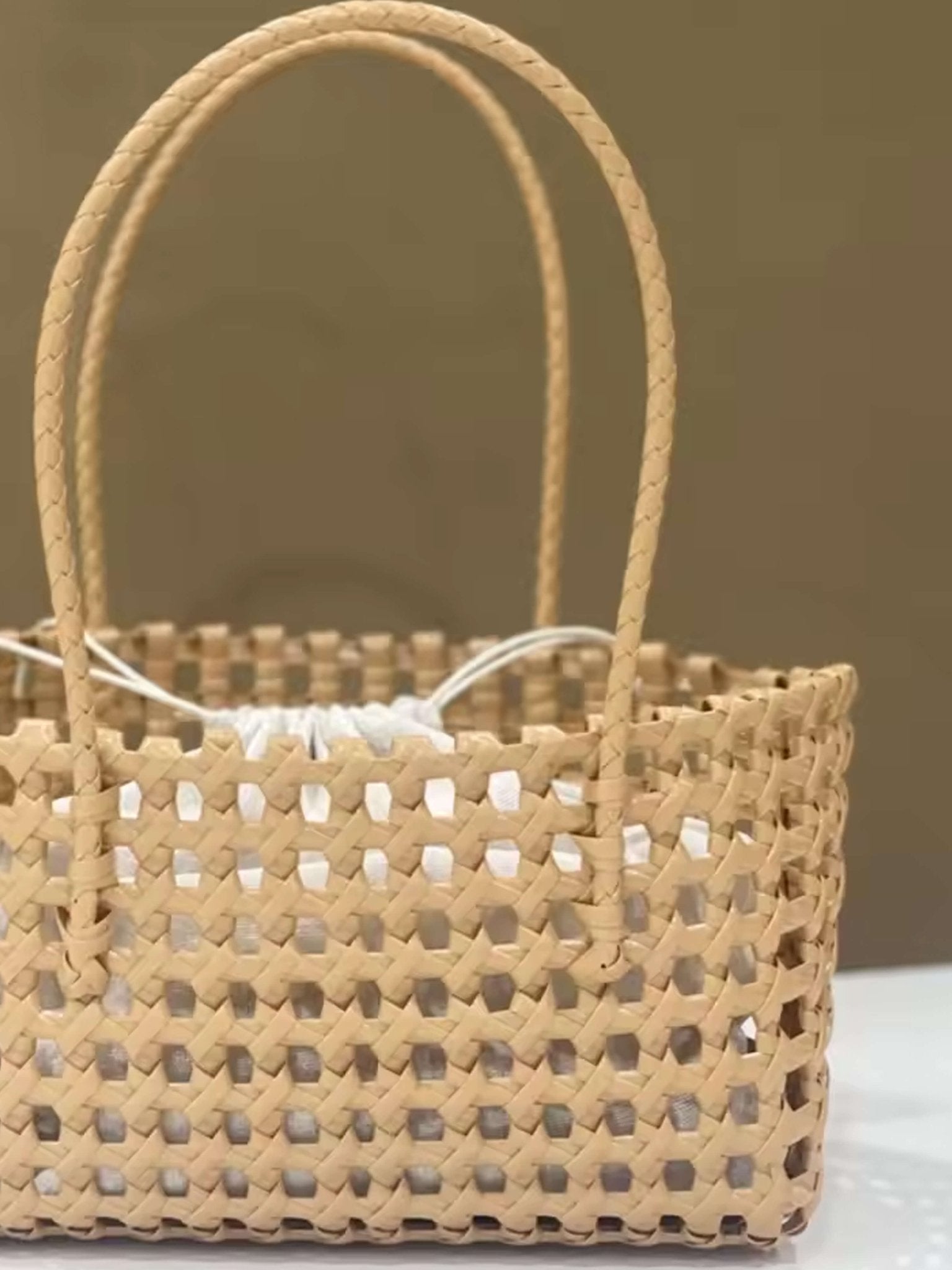 Seame - Crishell Hollow Woven Bag Green
