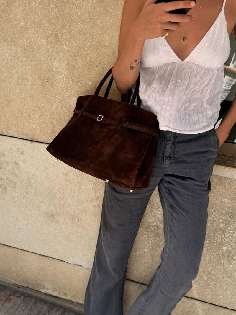 Seame - Dalila Suede Bag Beige Regular