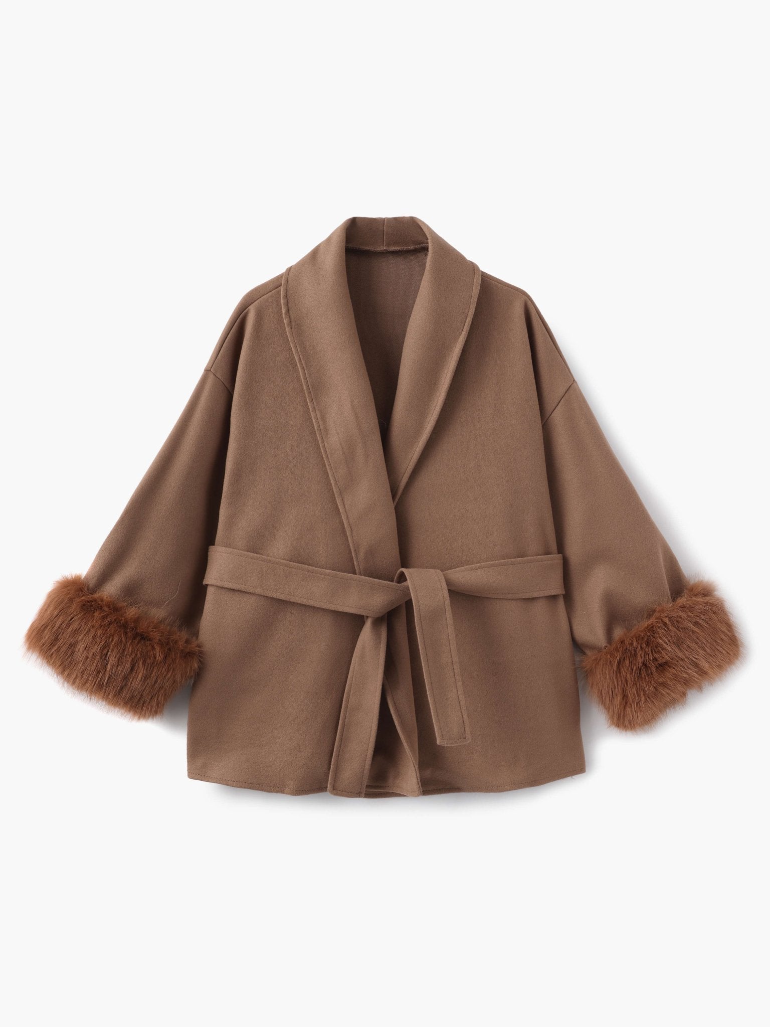 Seame - Grace Faux Fur Coat Brown S