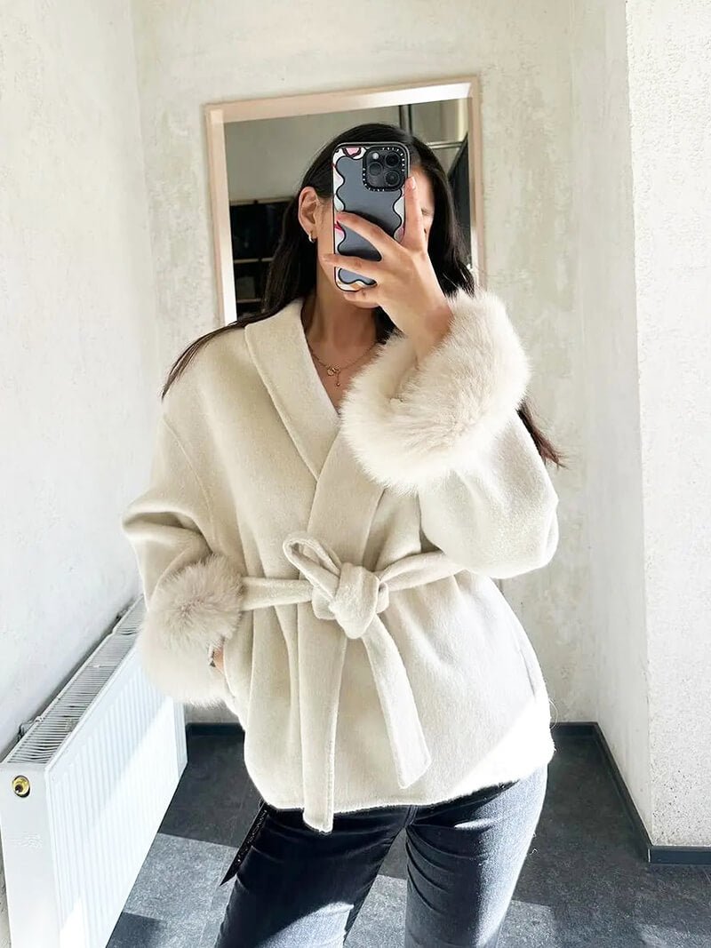 Seame - Grace Faux Fur Coat Black S