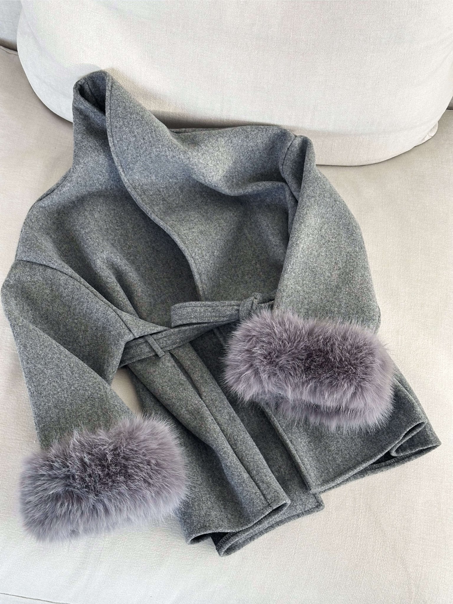 Seame - Grace Faux Fur Coat Black S