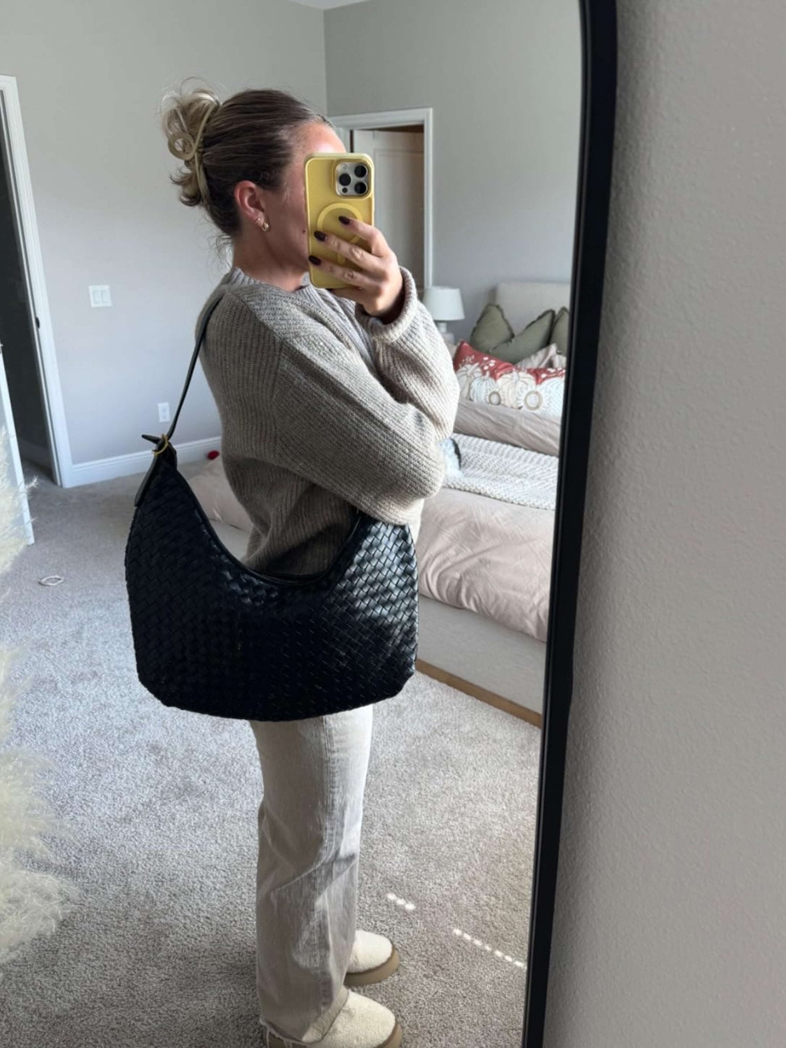 SEAME - Helen Woven Tote Bag Black Regular