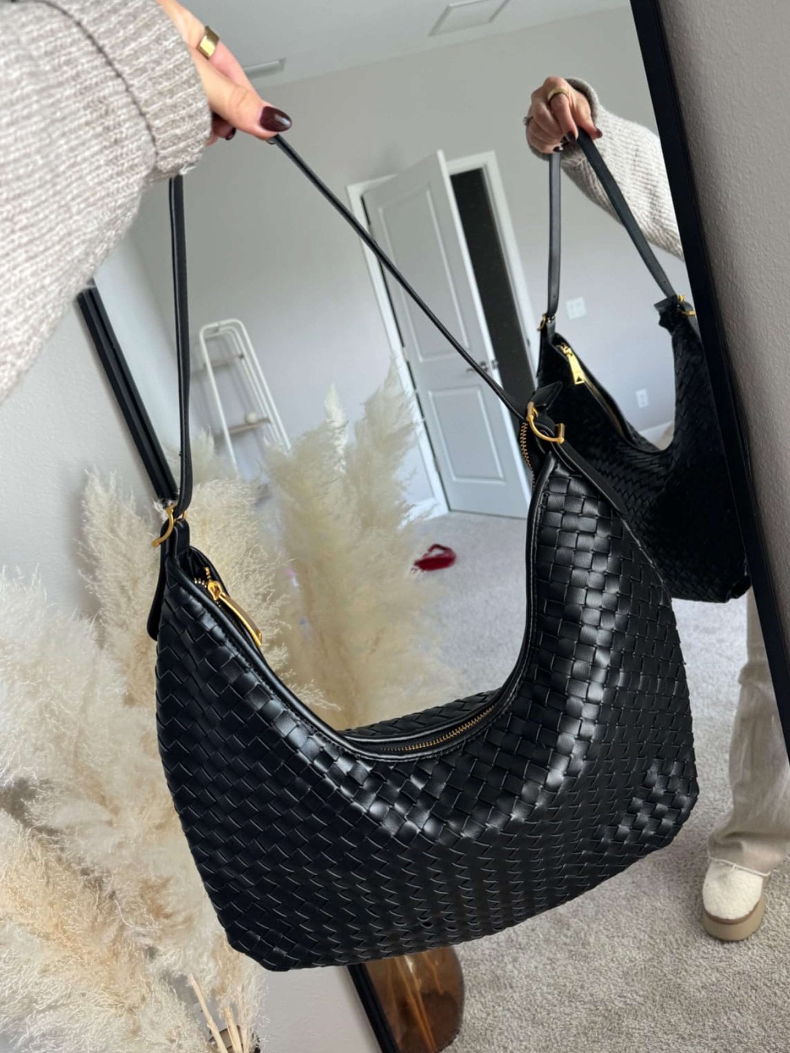 SEAME - Helen Woven Tote Bag Beige Regular