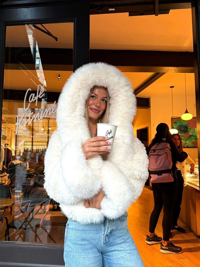 Seame - Henna Faux Fur Jacket White S