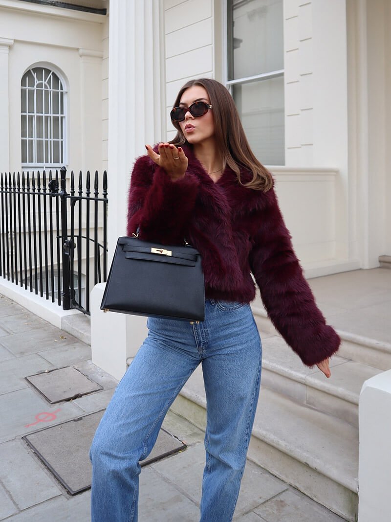 Seame - Jenna Faux Fur Coat White S