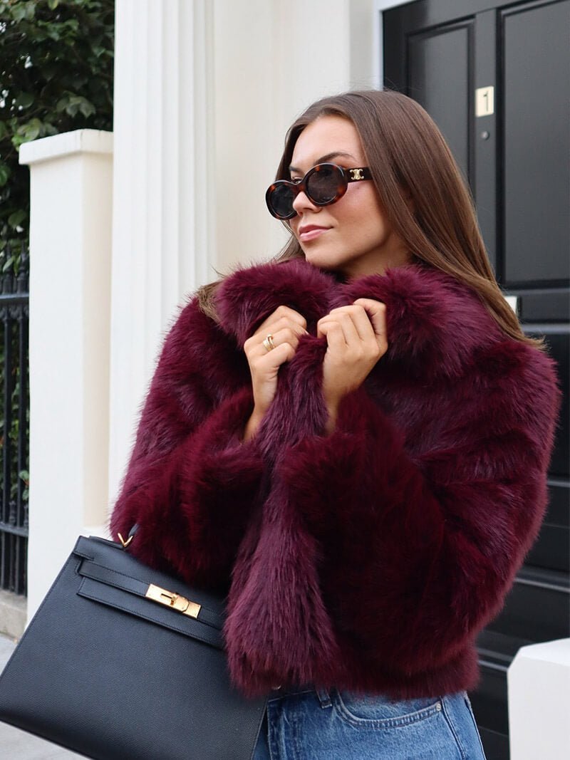 Seame - Jenna Faux Fur Coat White S