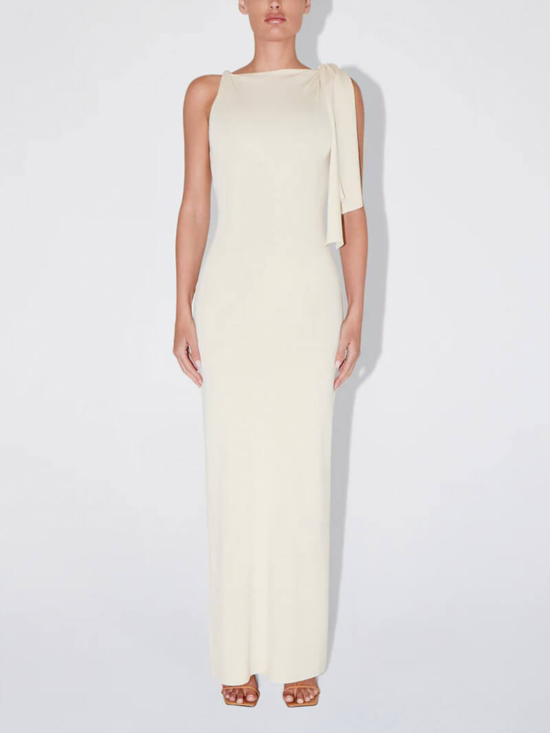 Seame - Kylie knotted maxi dress Black S