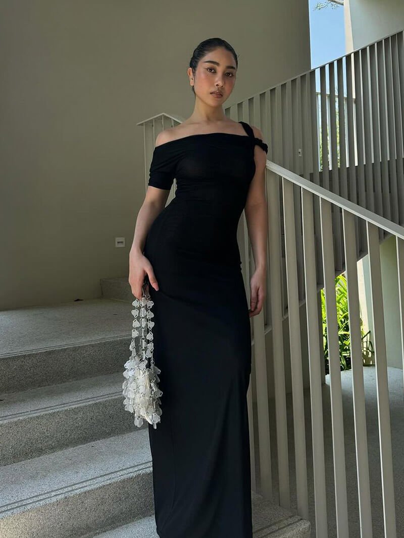 Seame - Kylie twisted maxi dress Black S
