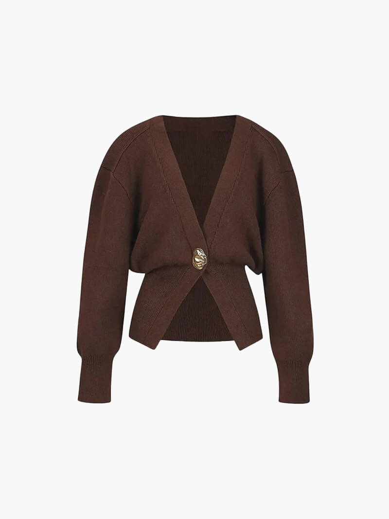 Seame - Lyra Knitted Cardigan Brown S