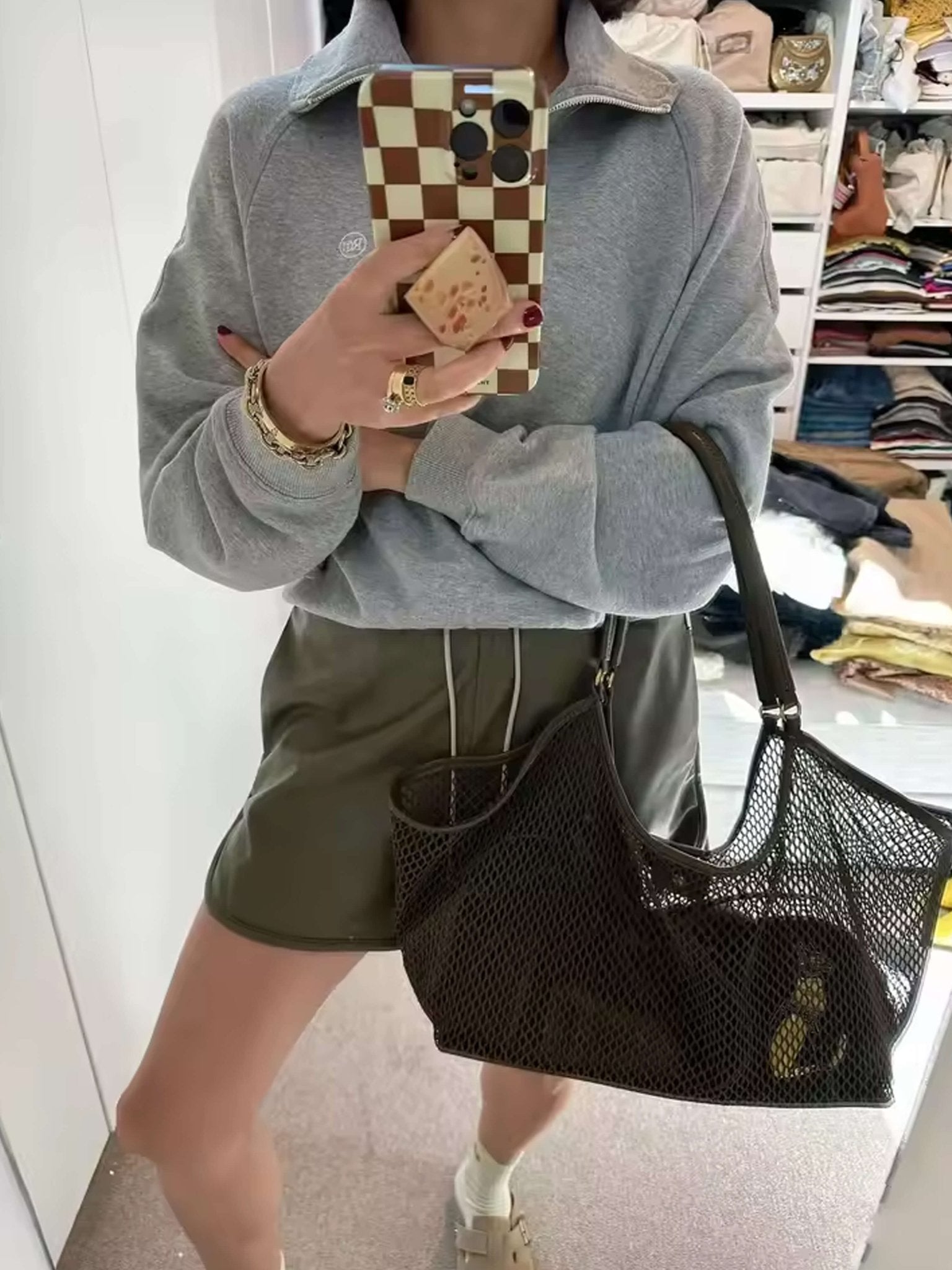 Seame - Maya Mesh Shopper Bag Brown Regular