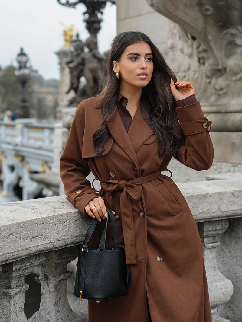 Seame - Molly faux suede Trenchcoat S