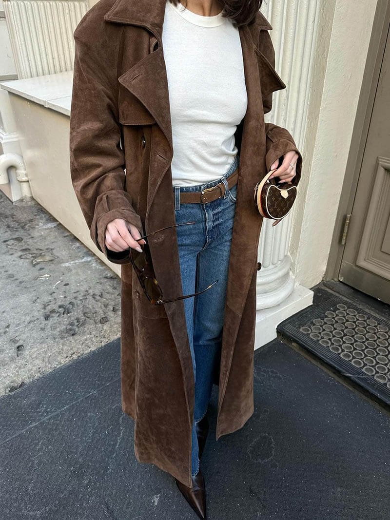 Seame - Molly faux suede Trenchcoat S