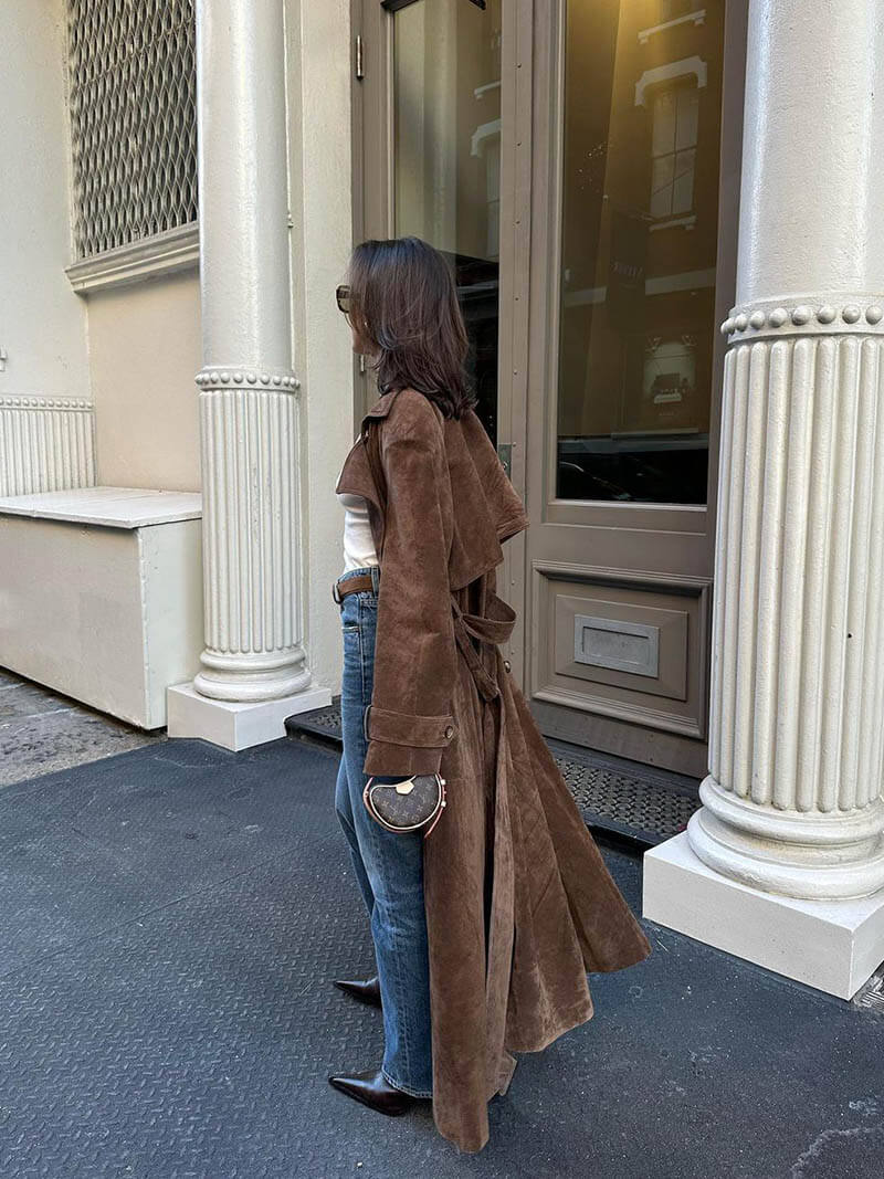 Seame - Molly faux suede Trenchcoat S