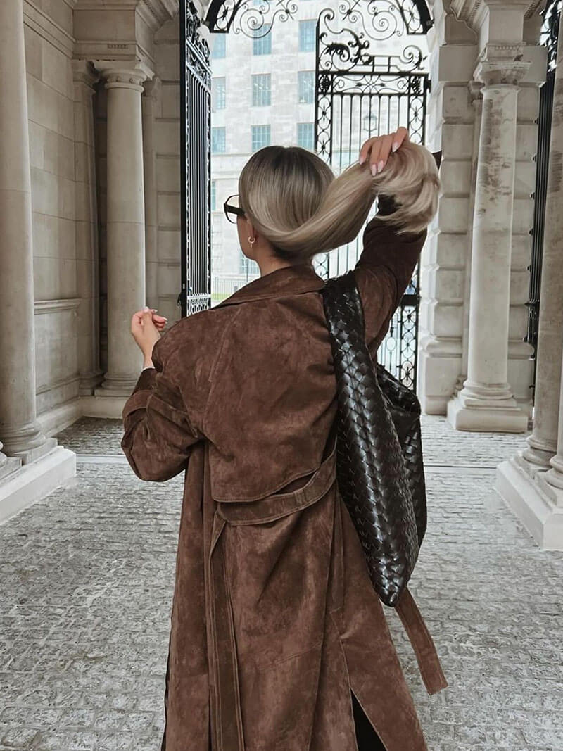 Seame - Molly faux suede Trenchcoat S