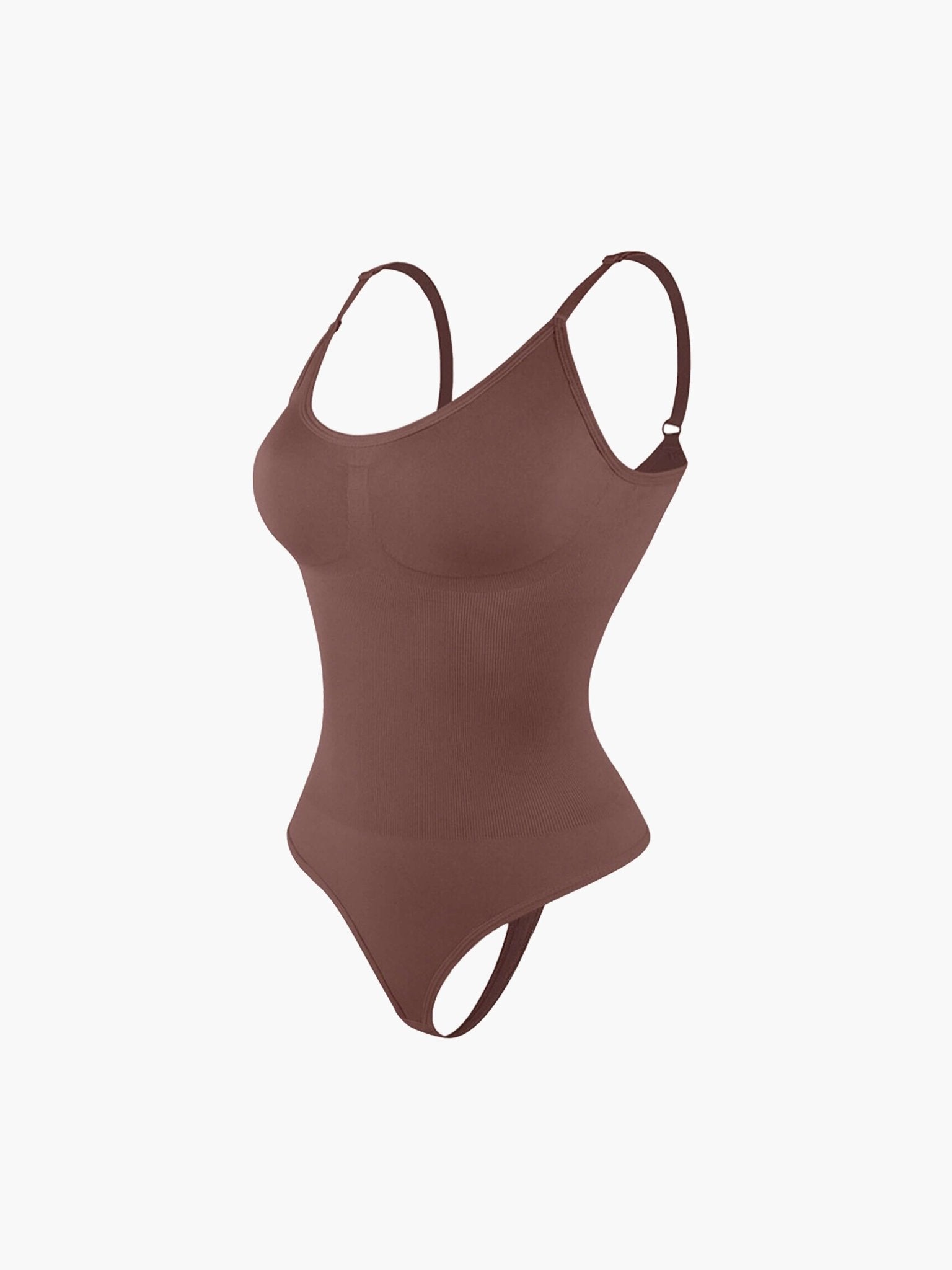 Seame - SEAME Shapewear Thong Bodysuit Brown S