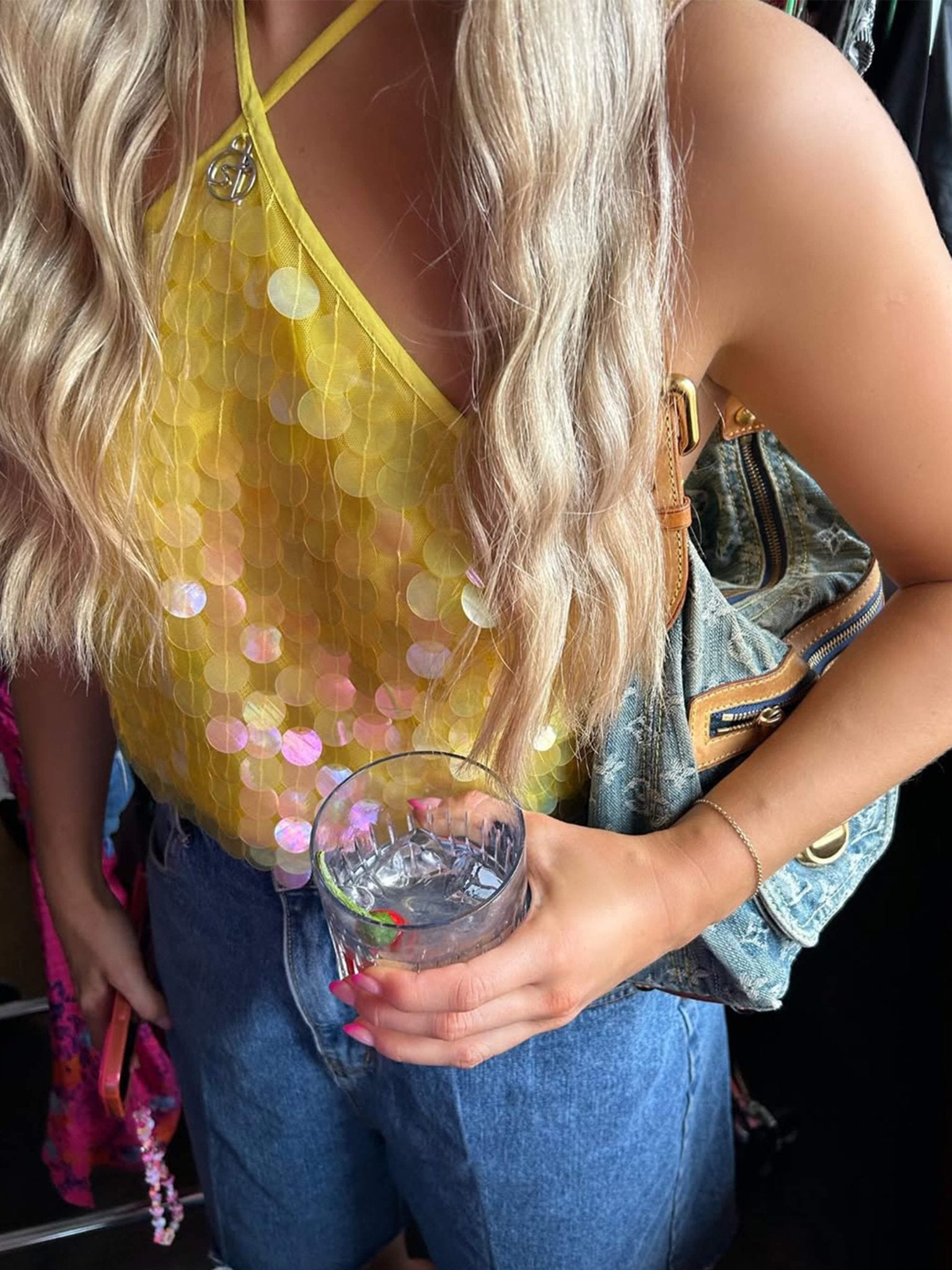 Seame - Ynah Sequin Top Pink S
